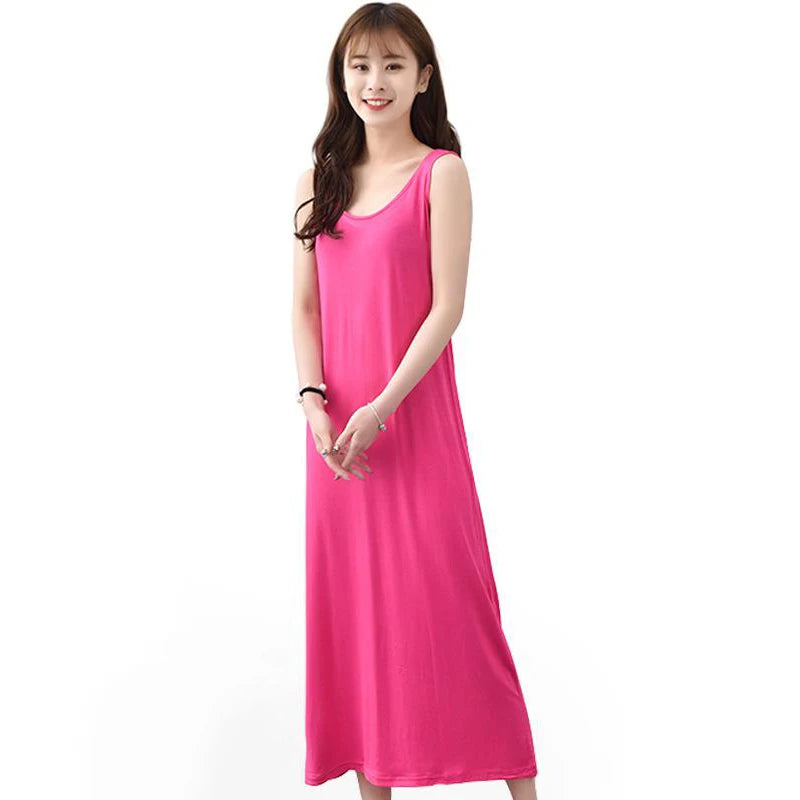 Summer Women Casual Sleepwear Long Modal Nightgown Nightie Loose Home Dress Sexy Lingerie Nightdress Oversize 4XL 5XL 6XL 7XL