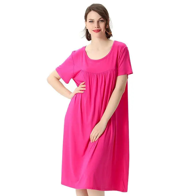Summer Women Casual Sleepwear Long Modal Nightgown Nightie Loose Home Dress Sexy Lingerie Nightdress Oversize 4XL 5XL 6XL 7XL