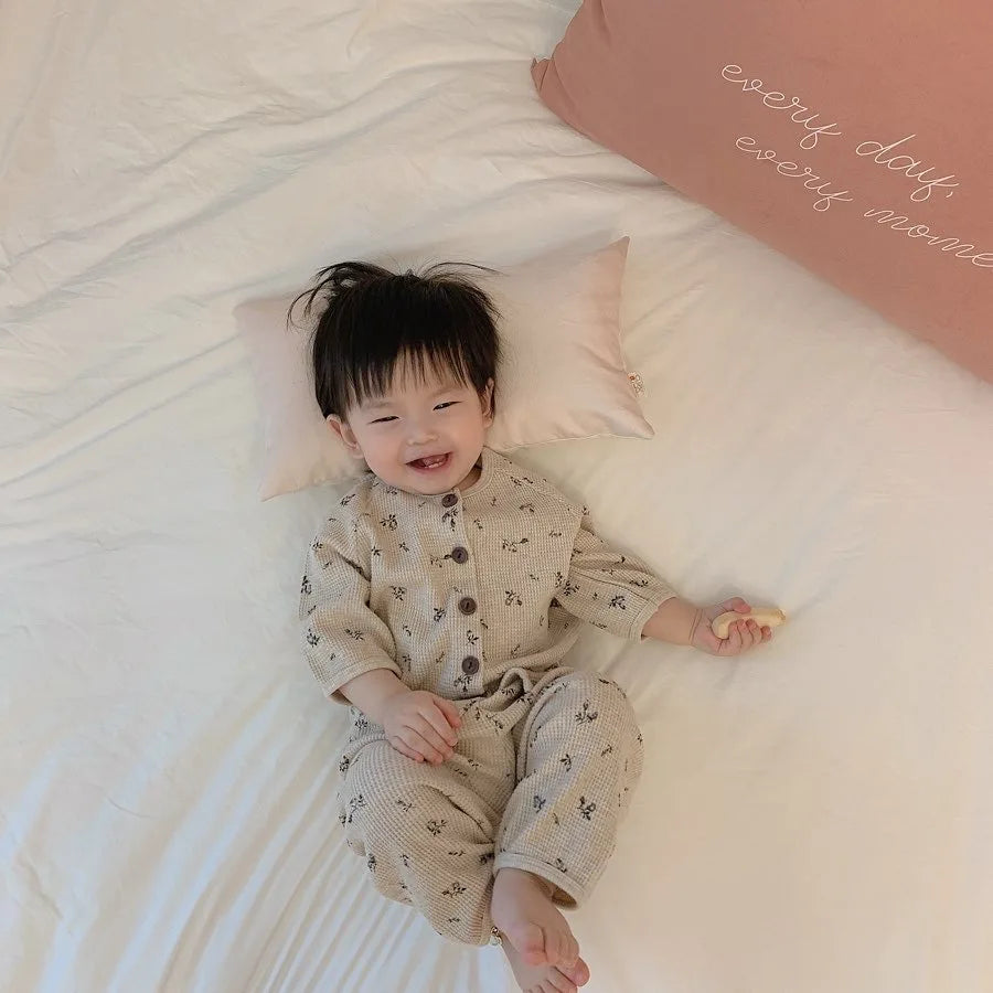 1-5T Toddler Kid Baby Boys Girls Autumn Winter Clothes Set Print Long Sleeve Top and Pant Suit Cotton Soft Sleepwear Pajamas Set