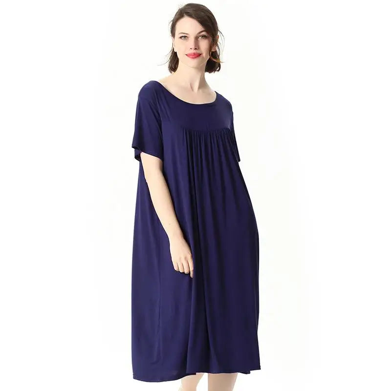 Summer Women Casual Sleepwear Long Modal Nightgown Nightie Loose Home Dress Sexy Lingerie Nightdress Oversize 4XL 5XL 6XL 7XL