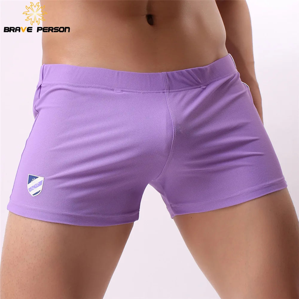 BRAVE PERSON Men's Breathable Soft Boxer Shorts Loose Fit Comfortable Lounge Sleepwear Underwear for Home