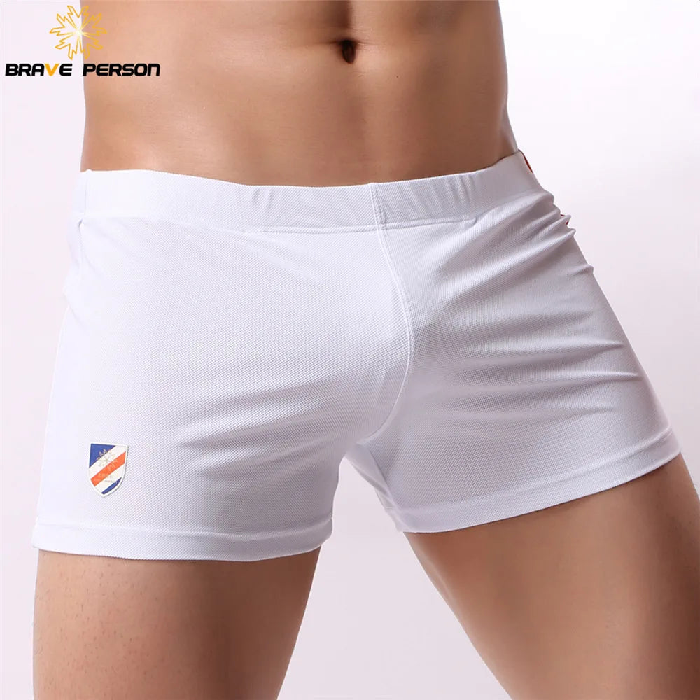 BRAVE PERSON Men's Breathable Soft Boxer Shorts Loose Fit Comfortable Lounge Sleepwear Underwear for Home