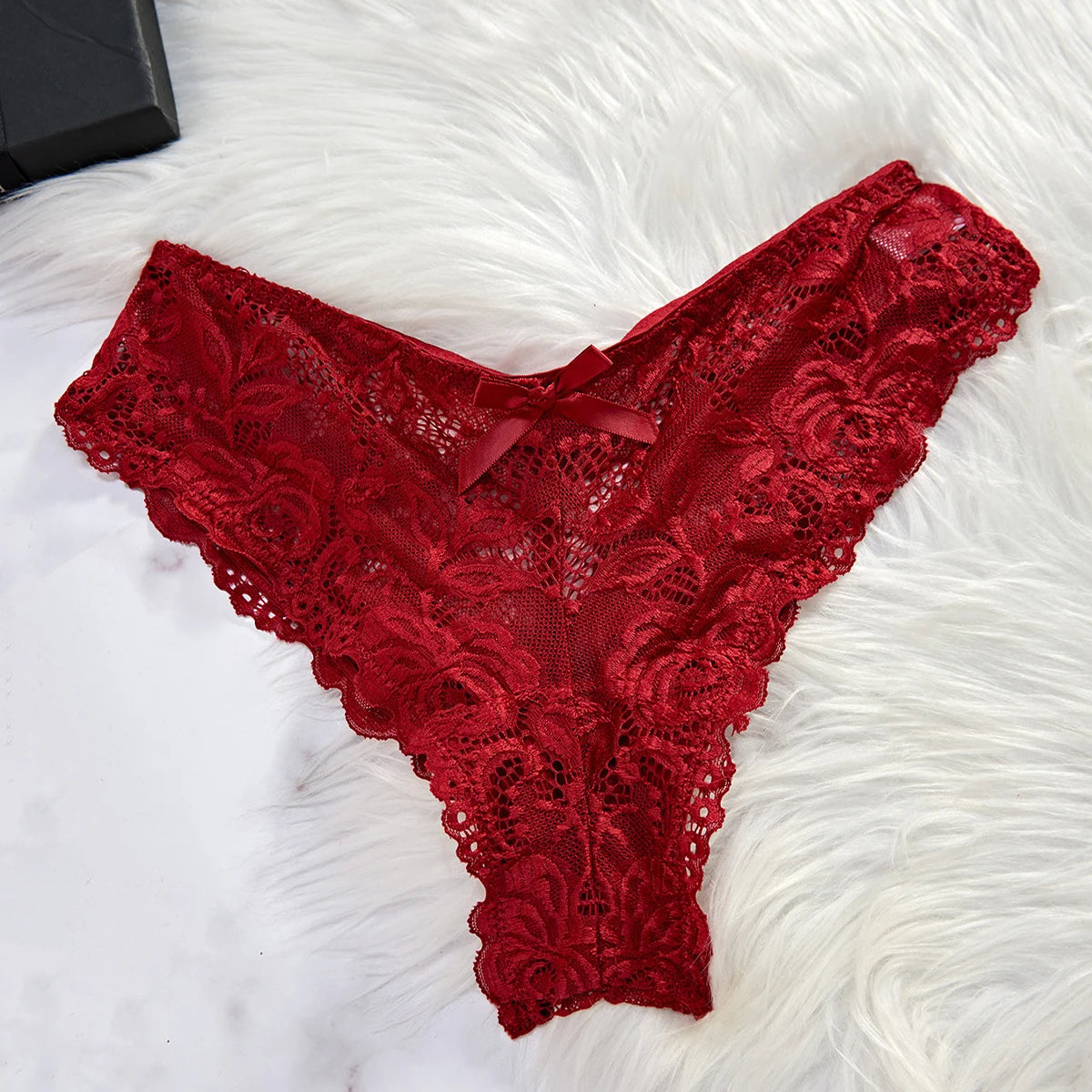 Transparent Red Lingerie Women's Underwear Sleepwear Lace Nightdress And Panty Pijamas Sets Female Nighty