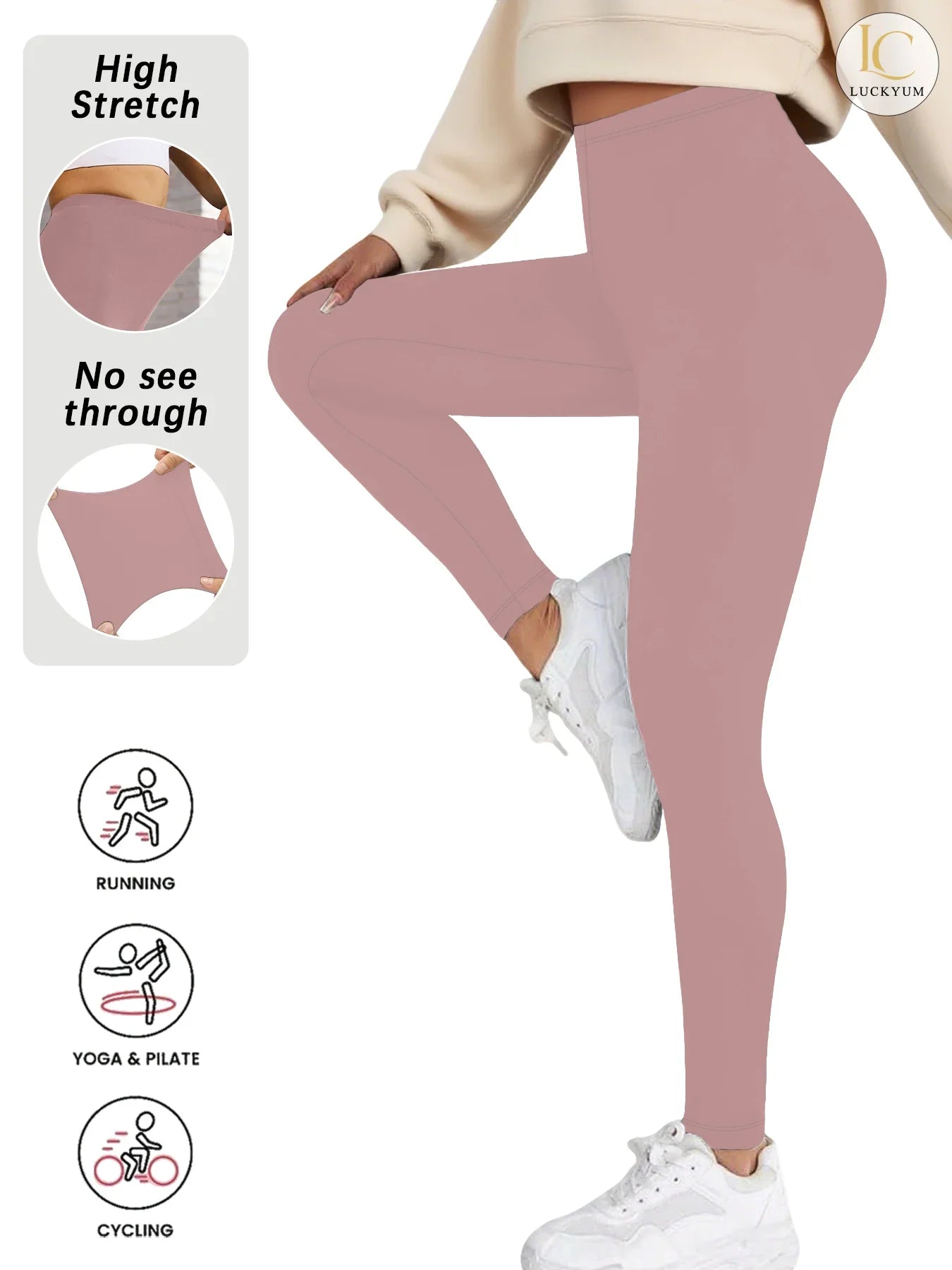 Plus Size Women's Leggings with Super Soft Fabric - High Elasticity for Yoga Running Workout and Casual Everyday Wear