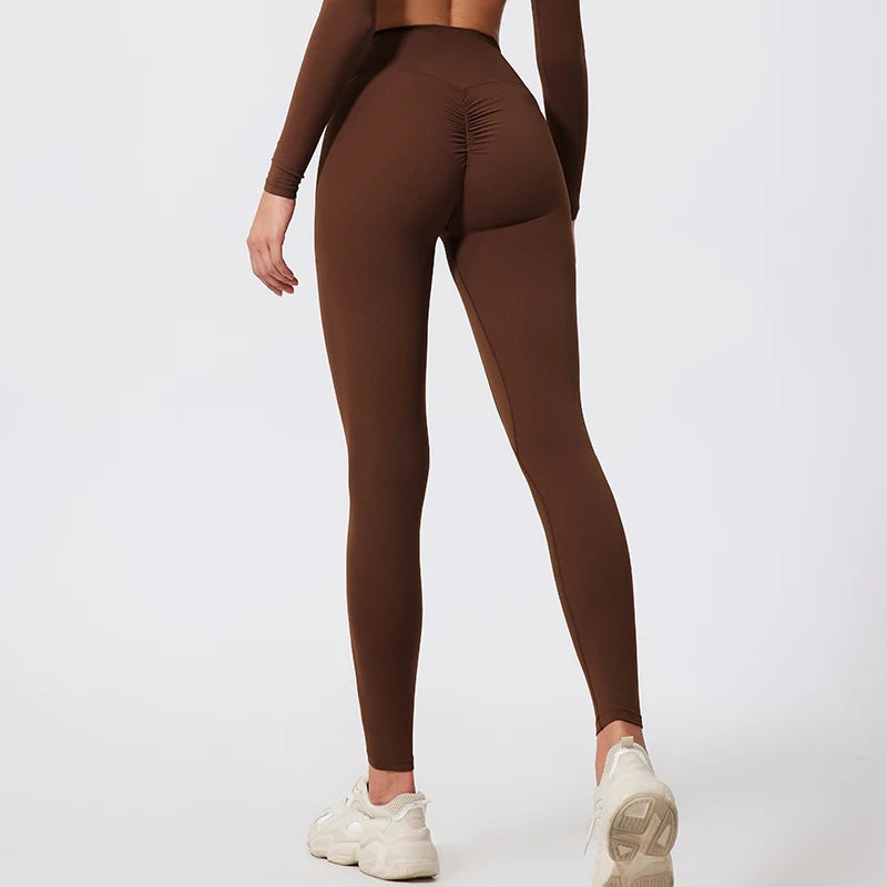 Hearuisavy Summer High Waist Workout Leggings Woman Gym Pants Running Push Up Sports Leggings Quick-Dry Scrunch Tight Yoga Pants