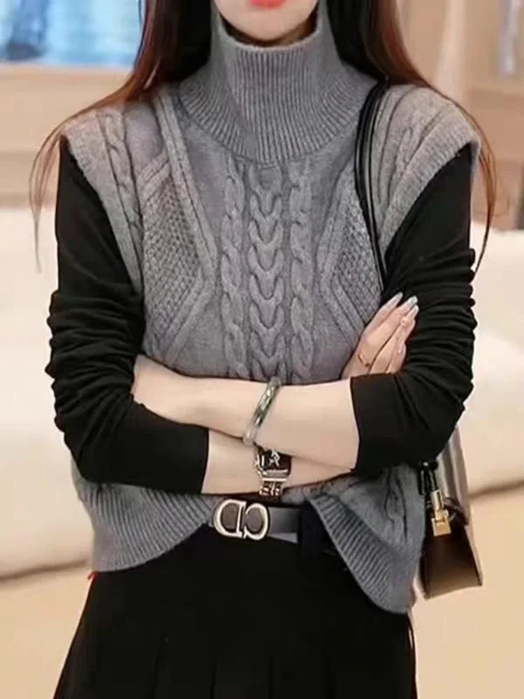 Female Sweater Loose Cardigan Women's Knitted Vest Gray Waistcoat Wear To Work Cheap Clothes Clothing Sales Trend 2025 Crochet
