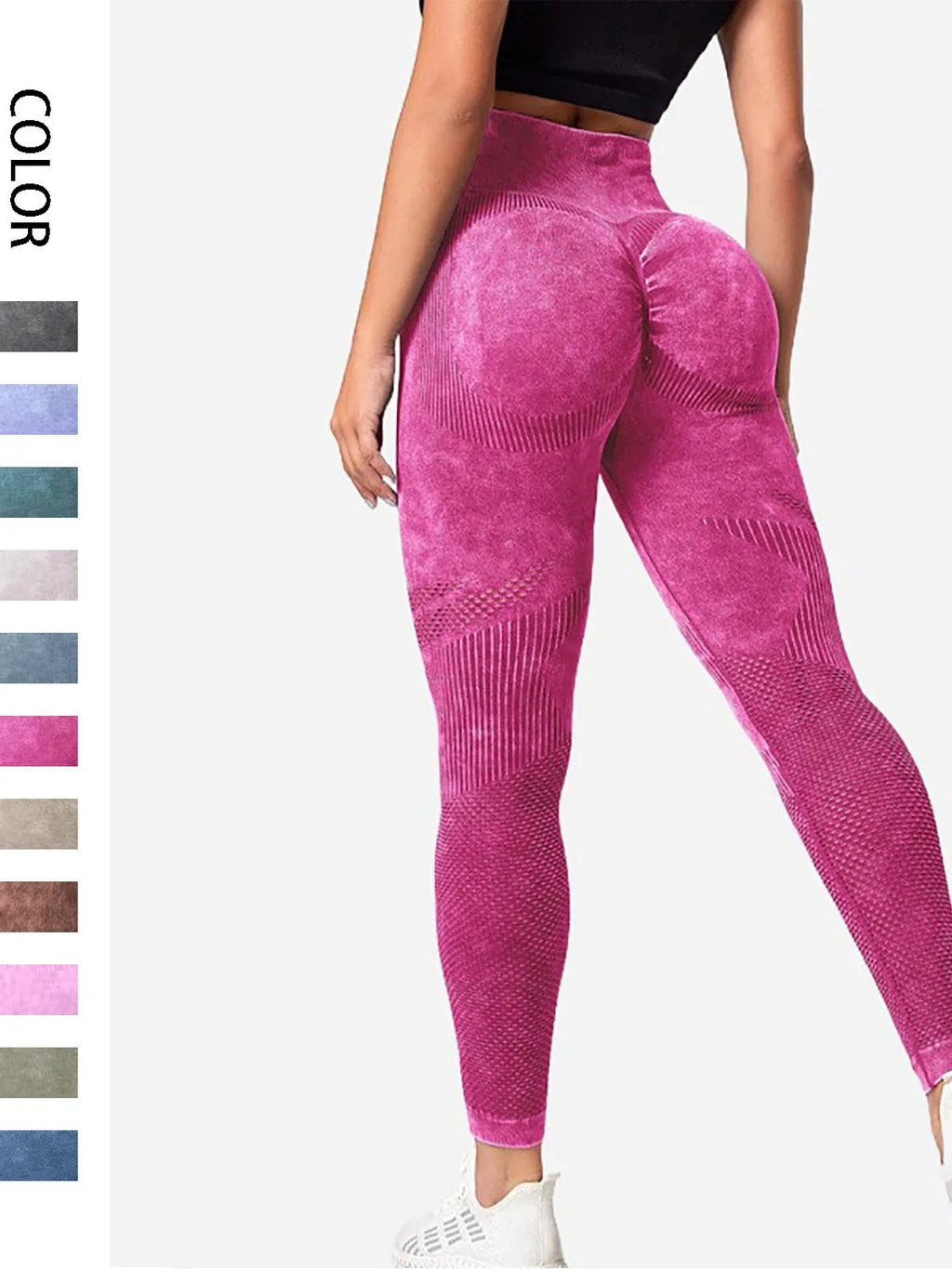 Women Leggings Washing Yoga Pants Push Up Fitness Leggings Hip Lift High Waist Scrunch Tights Seamless Pants