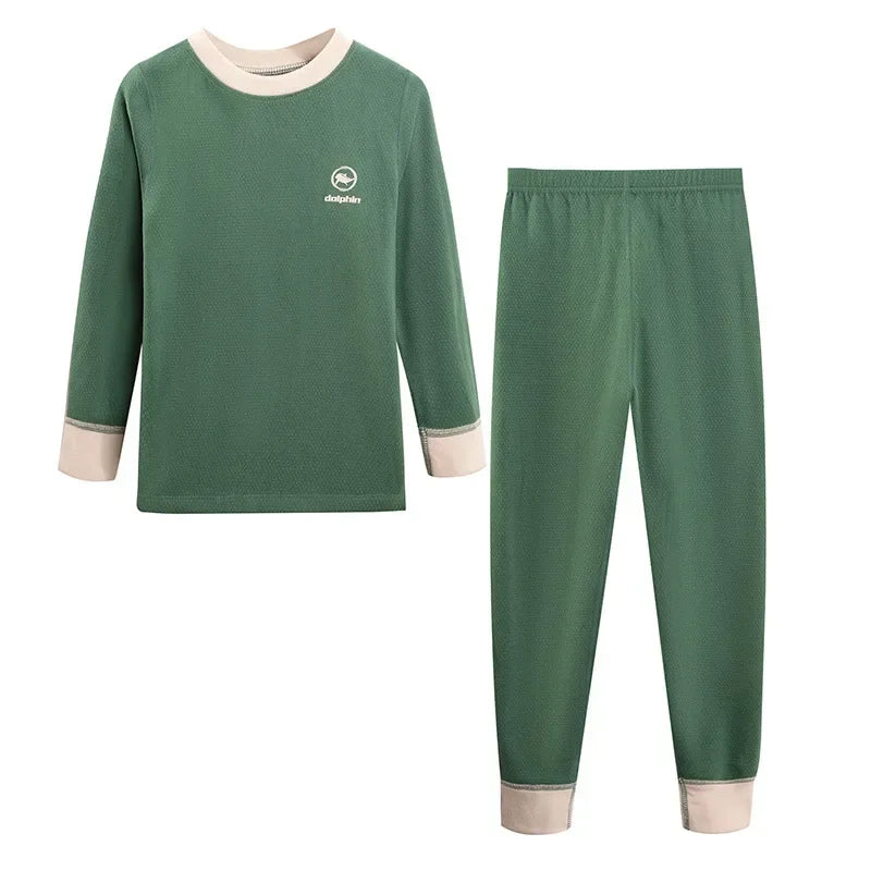 Winter Warm Pyjamas Sets for Boys Kids Stripe Pajamas Suits Teenager Sleepwear Autumn Clothes for Children from 2 to 15Years Old