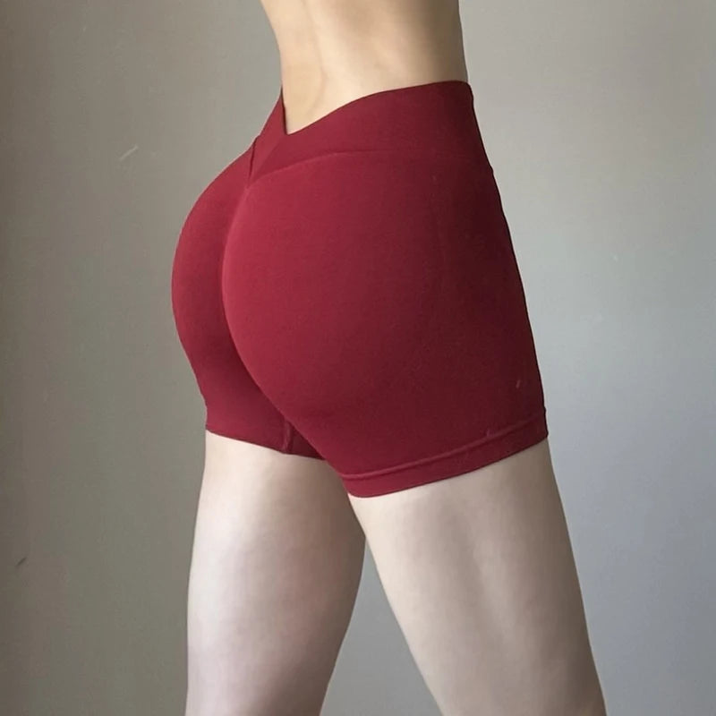 Women Seamless Yoga Shorts Scrunch Butt Gym Shorts Running V Waist Sport Shorts Workout Short Legging Fitness Training Yoga Wear