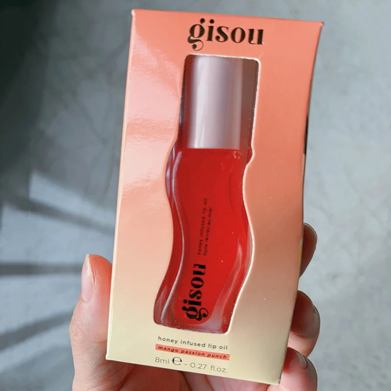 Gisou Watermelon Strawberry Essence Lip Oil Lipstick Long Lasting Moisturizing Reduce Lip Lines Liquid Gloss Makeup Lips Care