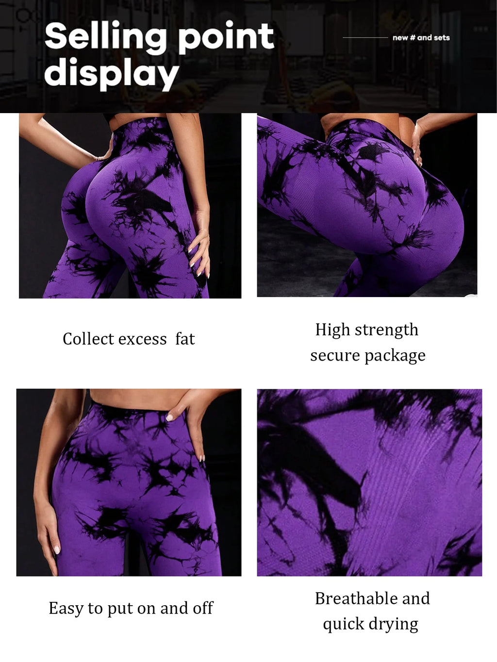 CZGUKE Woma Yoga Trendy Tie Dye Yoga Tights Seamless High Stretch Tummy Control Gym Leggings Seamless Tie Dye Leggings 2023 New