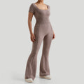 Women Ribbed Casual Long Pants Suits High-Waisted Hip-Lifting Exercise Suit Shockproof Top Fitness Clothes Yoga Suits Female