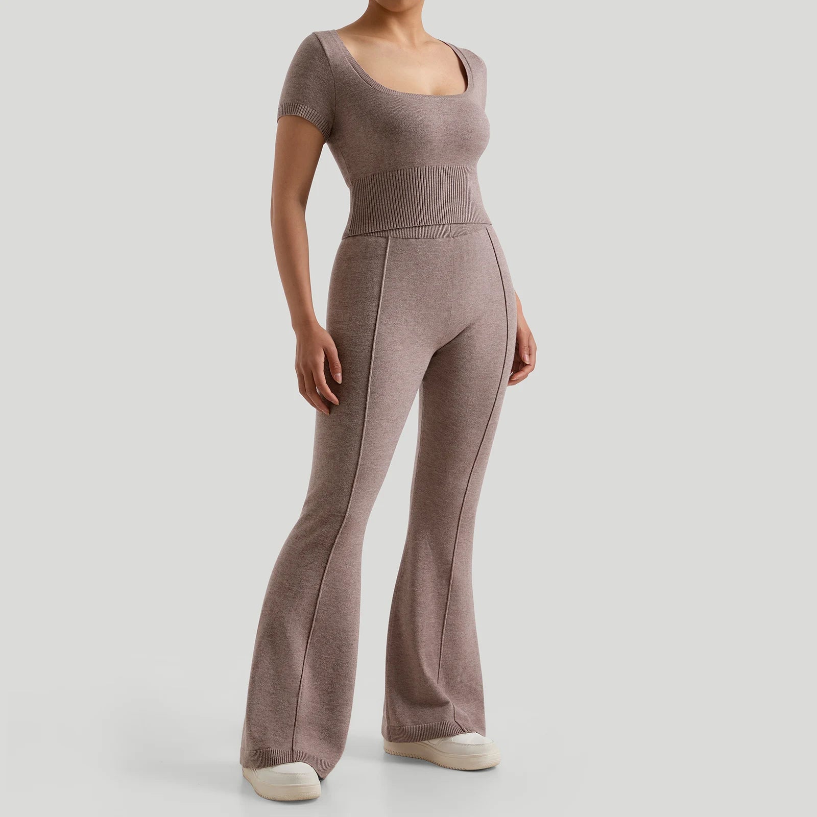 Women Ribbed Casual Long Pants Suits High-Waisted Hip-Lifting Exercise Suit Shockproof Top Fitness Clothes Yoga Suits Female
