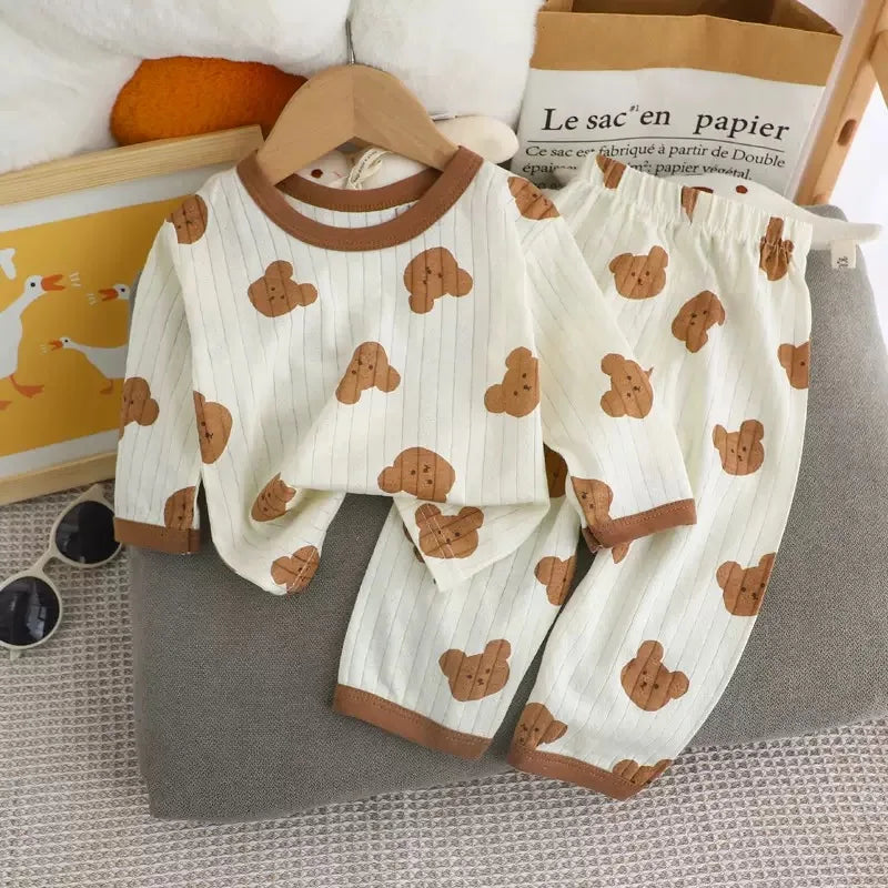 Baby Boy pajamas Children Loungewear Long Sleeve Pajamas Cute Deisgn Lightweight and Comfortable Fabric Sleepwear Outfit
