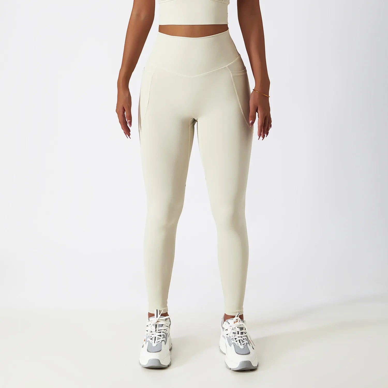 Women's Seamless Leggings Side Pockets Sports High Waist Hip Lifting Tummy Control GYM Tights Workout Fitness Elastic Yoga Pants
