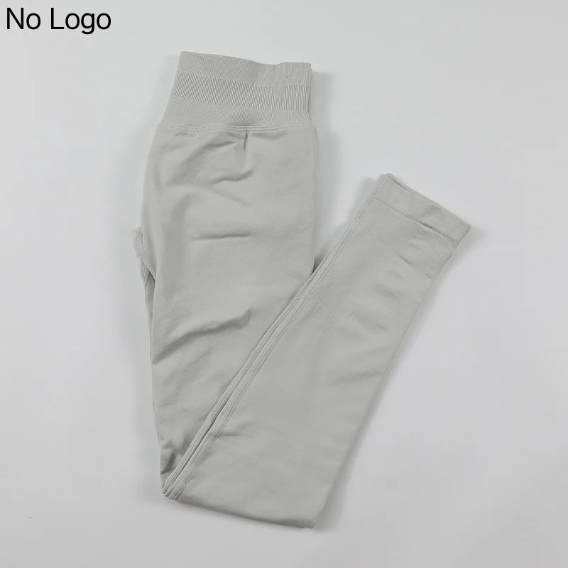 No Logo Sexy V-Back Leggings Seamless Yoga Pants Scrunch Butt Lifting Gym Leggings Low Ribbed Waistband Fitness Sports Tights
