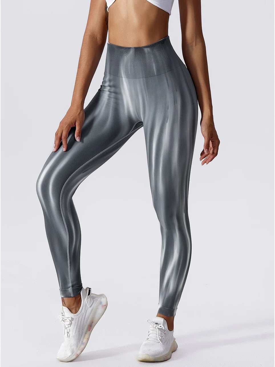 Tie-Dye Aurora Seamless Pants Peach Hip Seamless Women Fitness Leggings High-Waist Breathable Tight Yoga Sports Pants