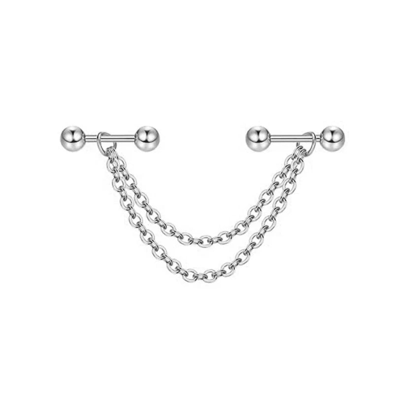 316L Surgical Steel Industrial Barbell Earrings Heart Arrow for Women Men Helix Conch Cartilage Piercing Jewelry 38mm 14g Bar