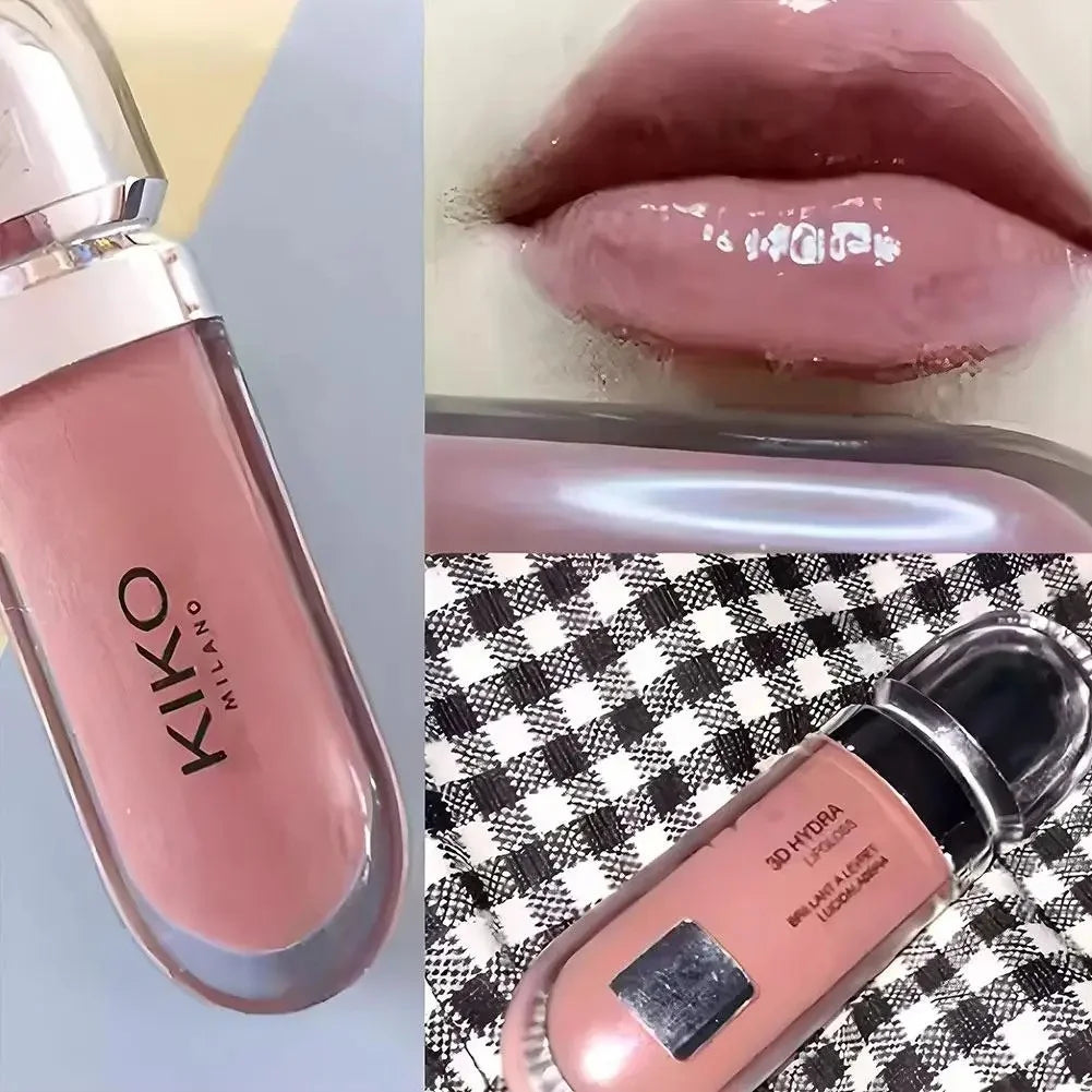 3D Effect Mirror Colour Pearlescent Shimmer Moisturizing Liquid Lip Glaze Lasting Non-Sticky Waterproof Plump Glossy Lipstick