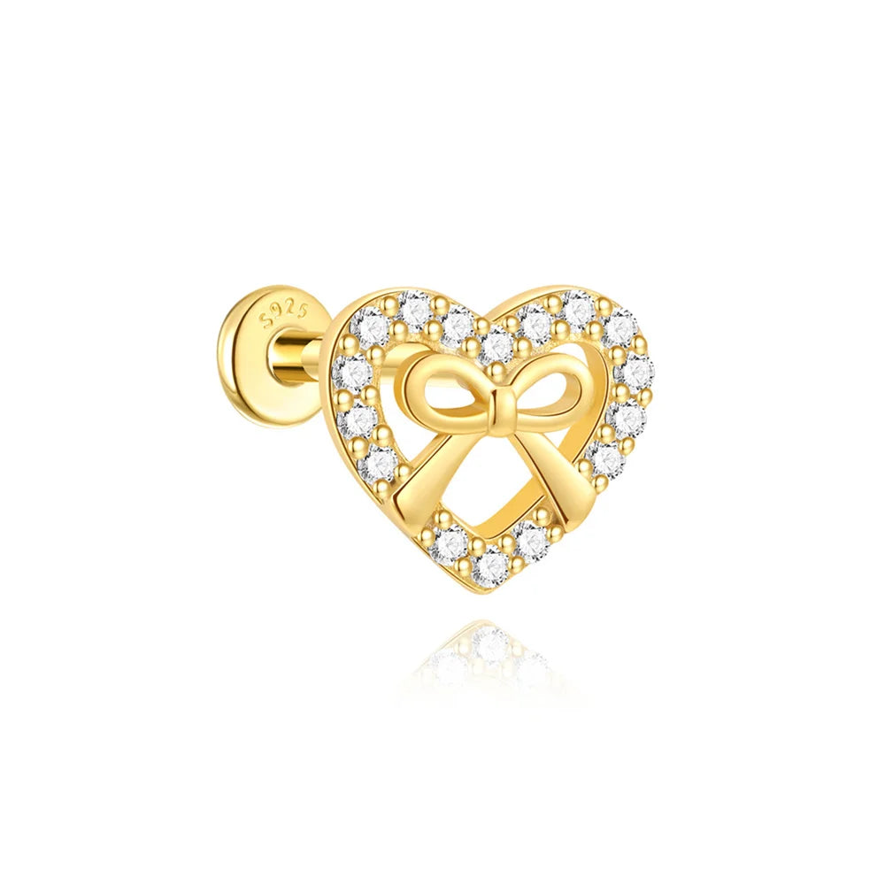 ROXI 925 Sterling Silver Heart/Geometric/ Butterfly Tassel For Women Allergy-proof 18K Gold Plata Piercing bijoux femmes