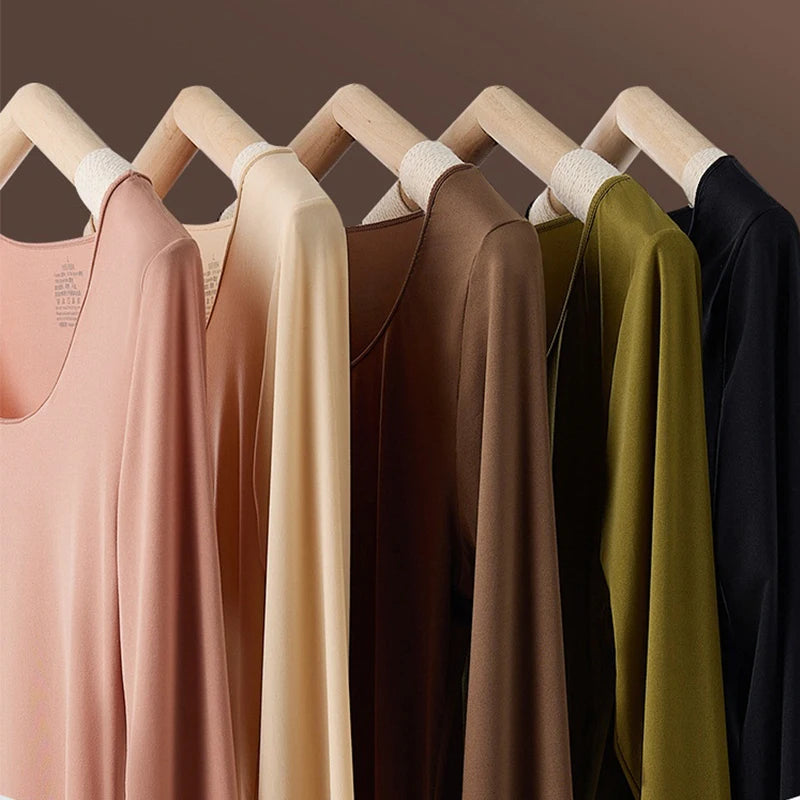 1/2Pcs Flarixa Seamless Thermal Underwear Set Women First Layer Thermal Top Long Johns Suit Winter Thermo Clothing Ladies Thin
