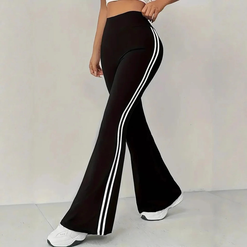High Waist Fleece Lined Yoga Pants Women's Mini Flared Base Layer Pants Outerwear Comfortable Casual Long Pants Basic Style