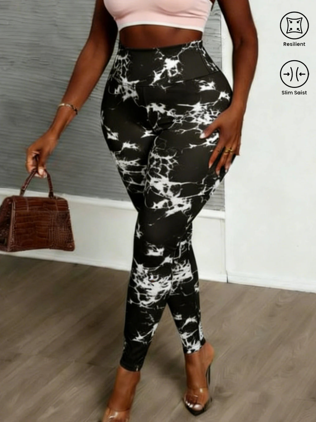 Women's Super Soft High Waisted Tie Dye Print Leggings for Cozy Home & Casual Outfit
