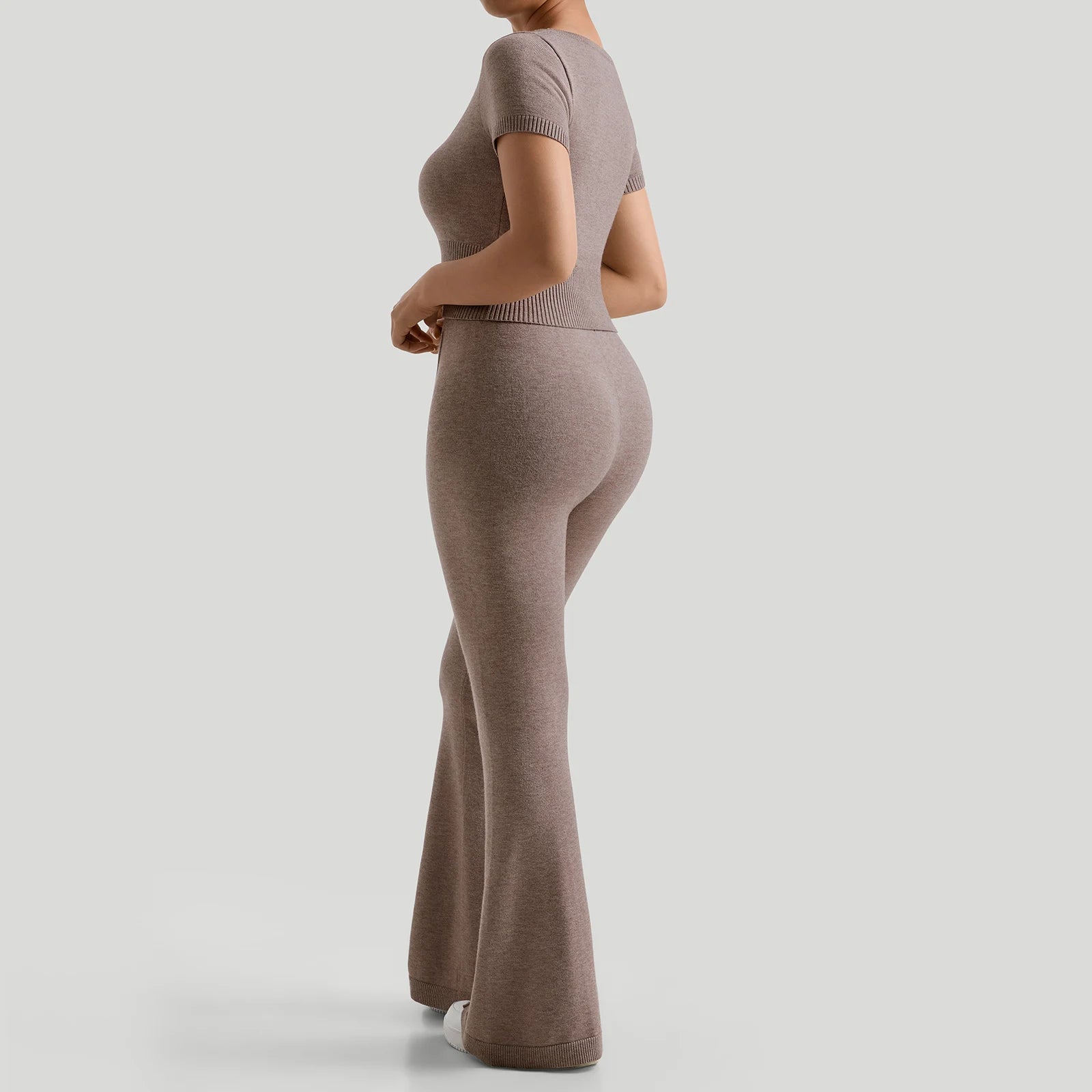 Women Ribbed Casual Long Pants Suits High-Waisted Hip-Lifting Exercise Suit Shockproof Top Fitness Clothes Yoga Suits Female