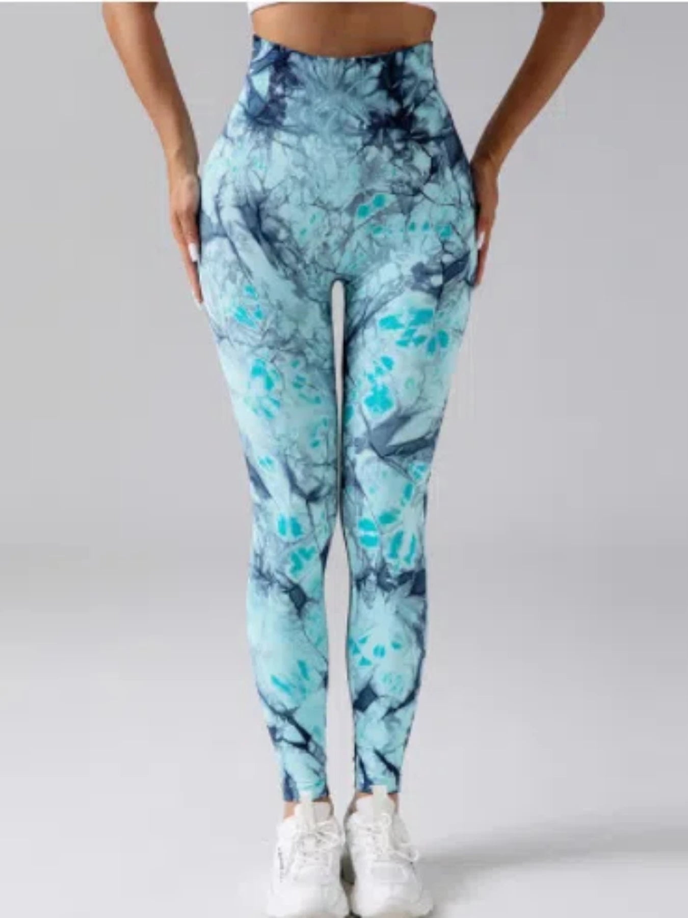 New Tye Die Seamless Yoga Pants Women High Waist Lifting Hip Honey Peach Hip Fitness Gym Leggings Running Sports Pants
