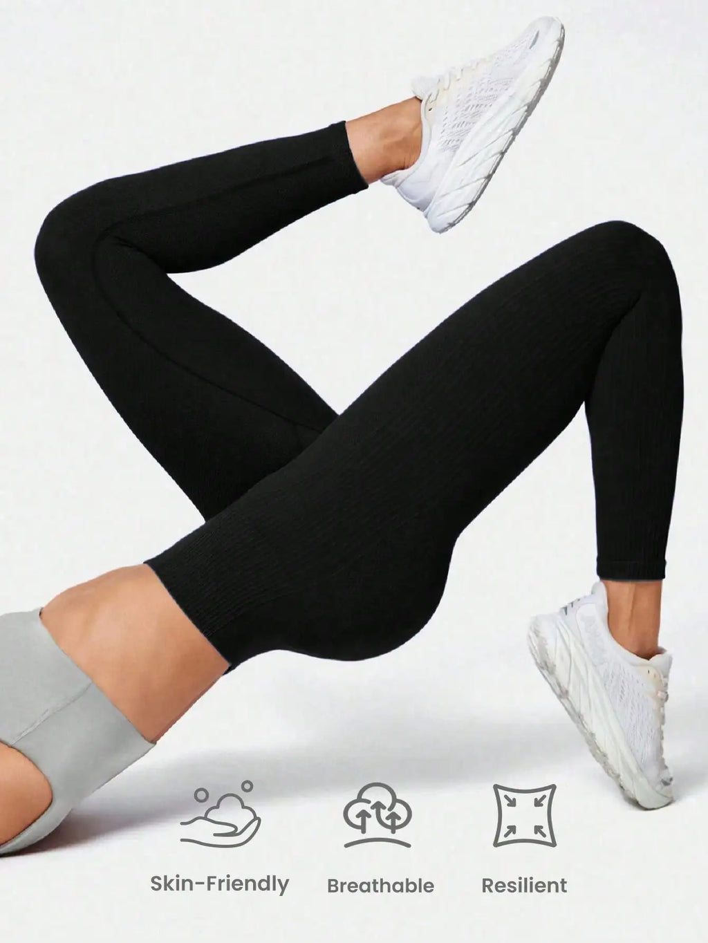 Ribbed Yoga Leggings Women High Waist Seamless Tummy Control Butt Lifting Fitness Workout Pants Gym Tights