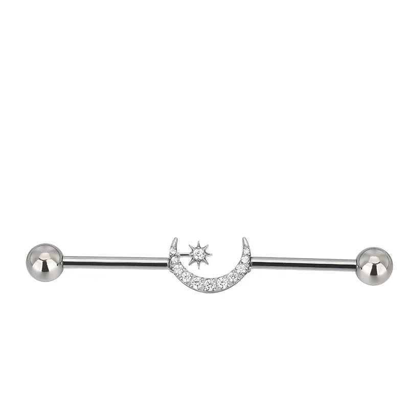 ASTM F136 Titanium PIERC Multiple Models Industrial Barbells Stone Ear Rod Helix Stud Cartilage Straight Bar Piercing Jewelry