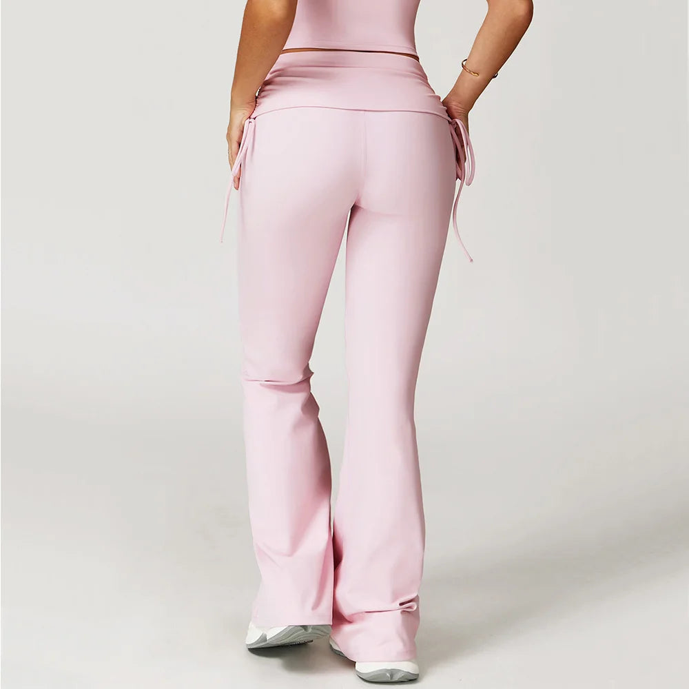 Bell-bottoms High Waist Workout Yoga Leggings Fitness Butt Lifting Scrunch Butt Sports Gym Flared Pants Women Wide Leg Pants