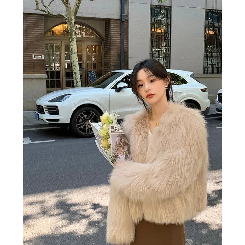 Faux Fur Coat Womens Clothing 2026 New Fashion Casual Imitation Fox Fur Coat Female  Short Loose Comfortable Winter Jacket