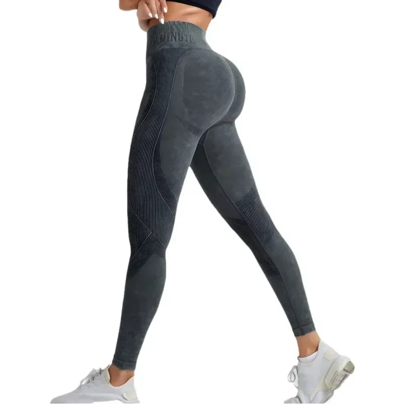 CZGUKE high-waisted seamless yoga pants with letter frosting women's butt-lifting slimming leggings elastic sports pants