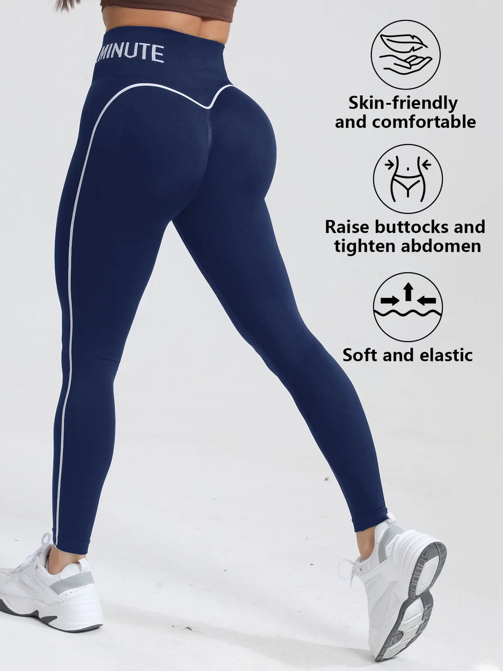 CZGUKE Women's seamless gym solid color sports pants tight fitting high waisted and hip lifting yoga pants running sports pants