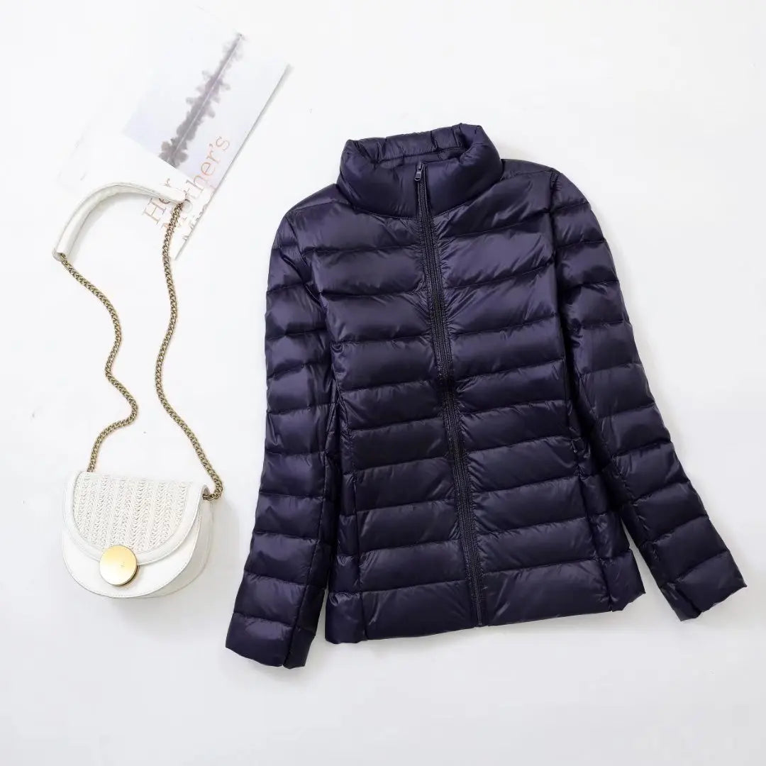 30 Colors Women Fashion Hoodid Short Puffer Jackets 2023 New Arrivals Autumn Winter Female White Duck Down Korean Slim Fit  Coat