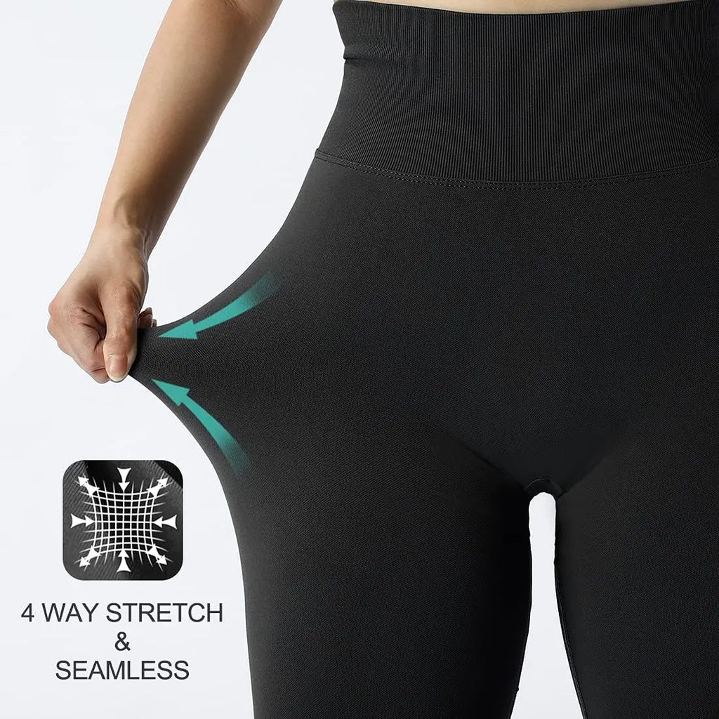 2025 Women's High-Waist Seamless Knitted Fitness Gym Pants Nude Yoga Pants Peach Buttocks Shaping Tight Hips Exercise Trousers