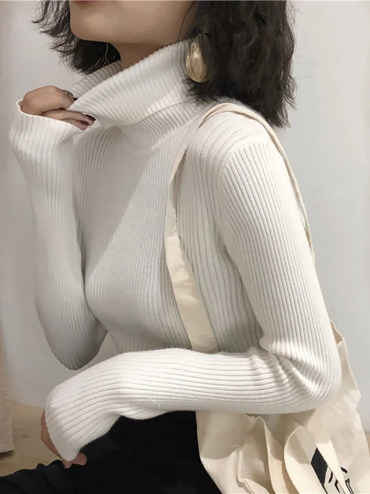 Womens Autumn Winter Tops 2026 Turtleneck Sweater Korean Slim Women Pullover Jumper Knitted Sweater Pull Femme Hiver Truien