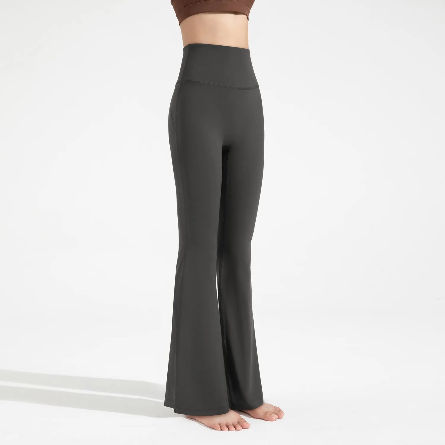 High-end Seamless High-Waist Flare Yoga Pants Women's Bell-Bottom Fitness Trousers High-Elastic Gym Tight Sports Leggings