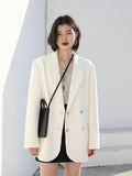 CHIC VEN Women's Blazer Korean Casual Solid Long Sleeve Coats All-match Office Lady Elegant Fashion Clothing Spring Autumn 2026