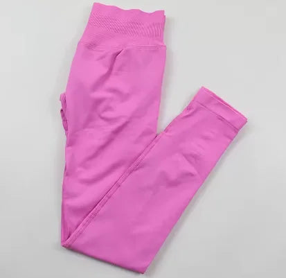 Yoga Leggings Women Low Ribbed Band Scrunch Bum Seamless Yoga Pants Gym Leggings Fitness Sweat Wicking Stretch Workout Tights