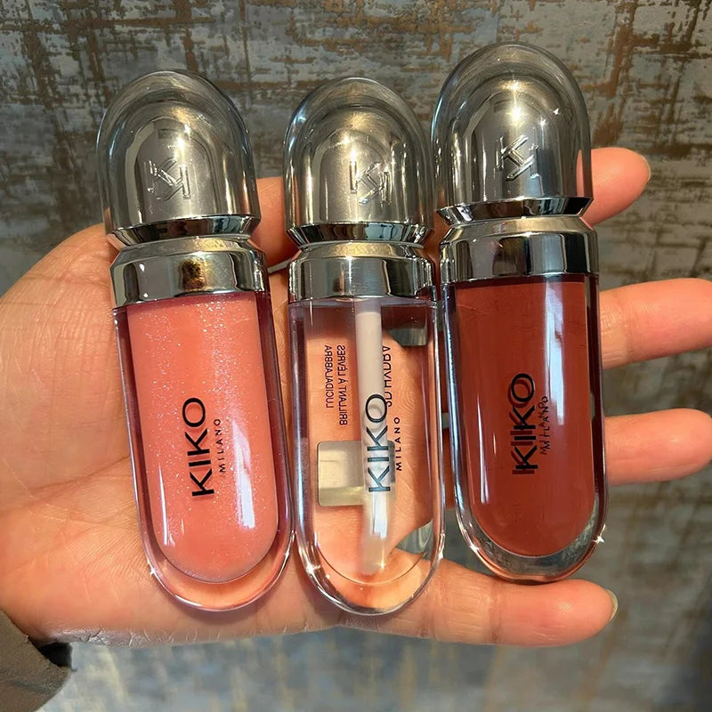Brand 3D Mirror Lip Glaze Waterproof Non Fading and Non Stick Cup Gentle Bean Paste Color Fine Shiny Point Charm Rose Red