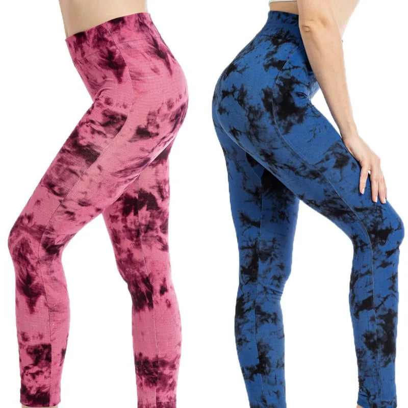 Tie Dye Sports Leggings Women High Waist Skinny Pants Gym Workout Cycling High Elastic Yoga Fitness Leggings for Women