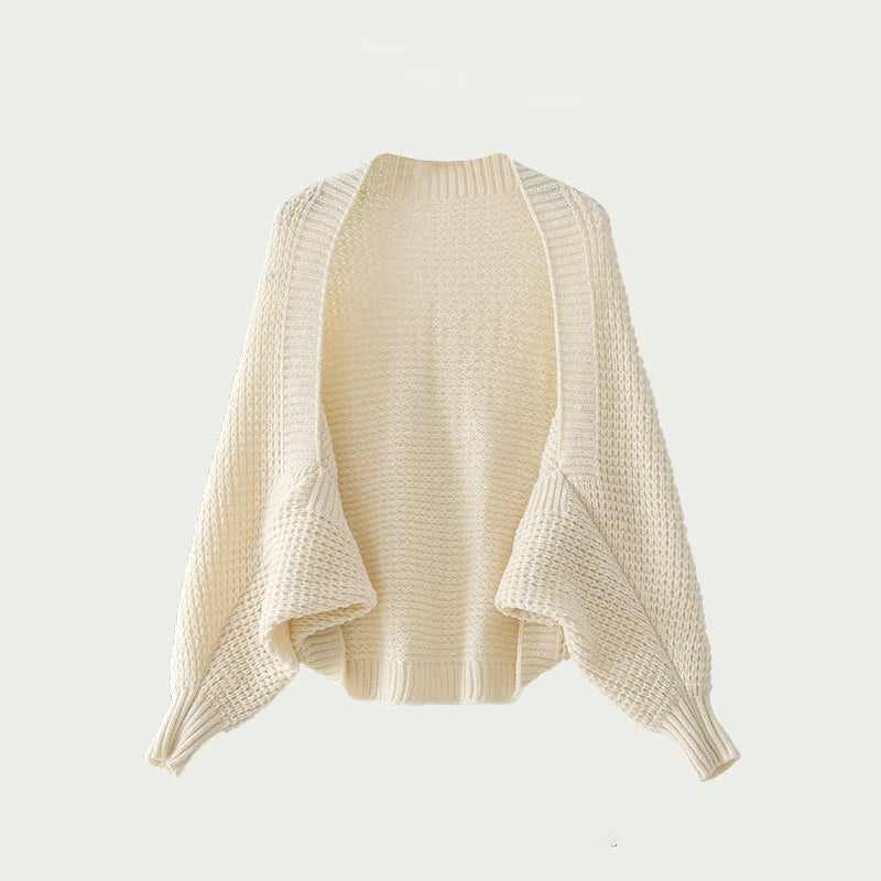 Shrug Sweater Women's Long Sleeve Open Front Knitted Cardigan Sweater Female Fall Winter Wrap-Up Knitwear Basic Outfit