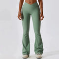 High Waisted Cross Slightly Flared Leg Length Slimming and Hip Lifting Sports Wide Leg Flared Pants