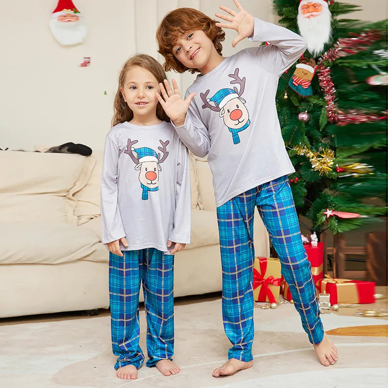 Xmas Gift Mom Daughter Dad Son Matching Pajamas Set Baby Romper Family Christmas Pjs Soft Cute Elk Print Sleepwear Holiday Look