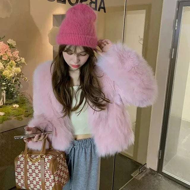 Faux Fur Coat Womens Clothing 2026 New Fashion Casual Imitation Fox Fur Coat Female  Short Loose Comfortable Winter Jacket
