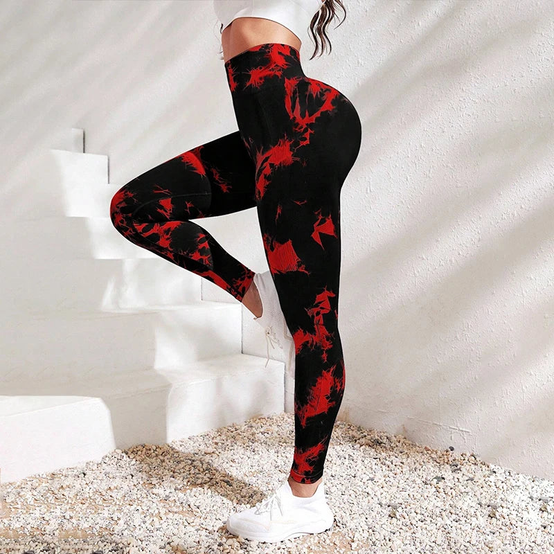 Tie Dye Workout Seamless Leggings for Women High Waist Gym Leggings Yoga Pants