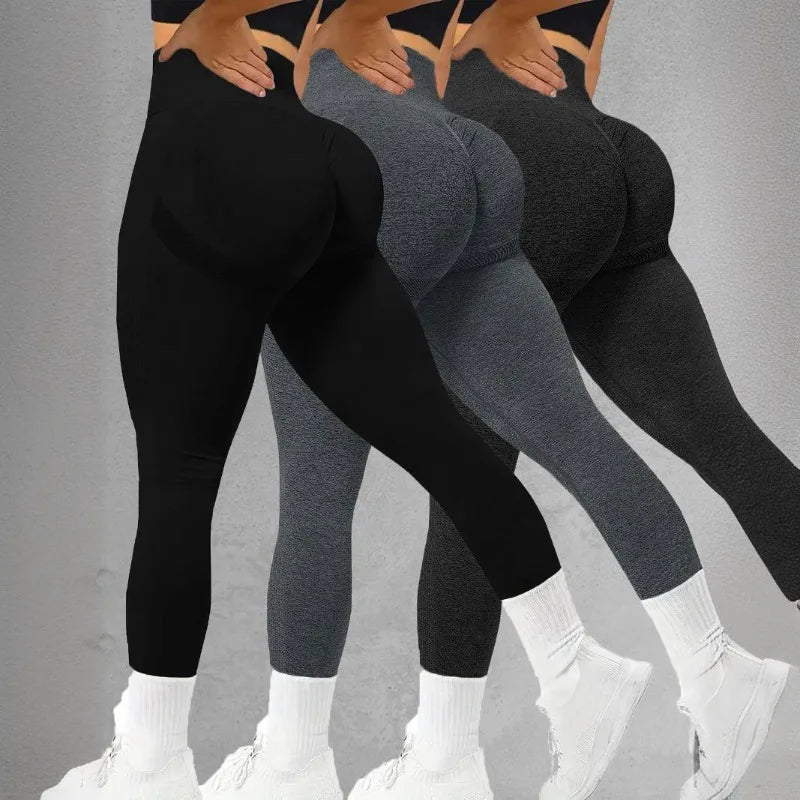 High Waist Yoga Pants Women Seamless Slim Leggings High Elastic Gym Workout Running Tights Solid Color Hip Liftting Leggings