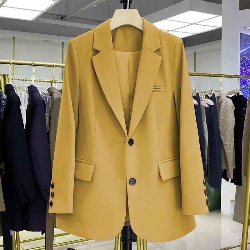 2026 New Blazer Women Coat Spring New Office Lady Blazer Womens Vintage Casual Loose Korean Version Small Suit Jacket 20 Colors